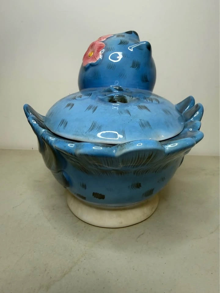 Vtg Lefton/Norcross Bluebird Japan Cookie Jar & Salt/Pepper Set - photo 3