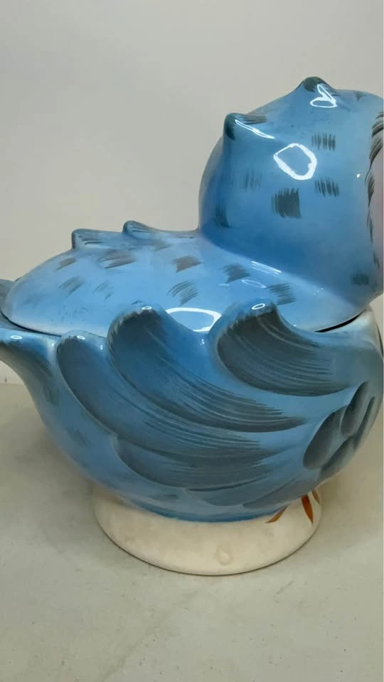 Vtg Lefton/Norcross Bluebird Japan Cookie Jar & Salt/Pepper Set - photo 4