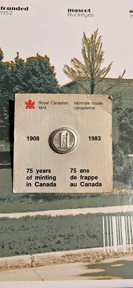 Vintage Royal Canadian Mint 75th Anniversary Pin 1908-1983