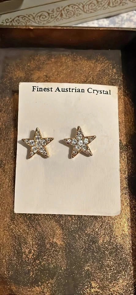 Vintage Crystal Star Earrings