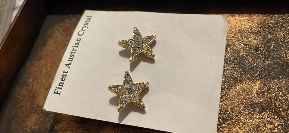 Vintage Crystal Star Earrings - photo 2