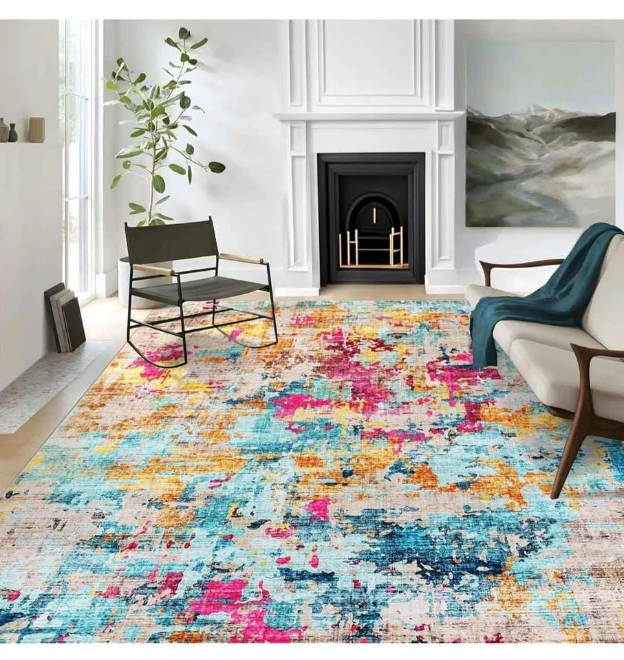 6x9ft Area Rug - Multi-Color Neutral Modern Abstract - photo 2