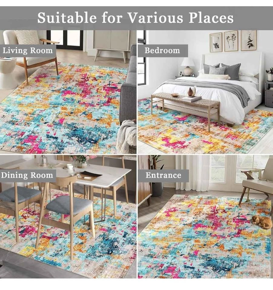 6x9ft Area Rug - Multi-Color Neutral Modern Abstract - photo 3