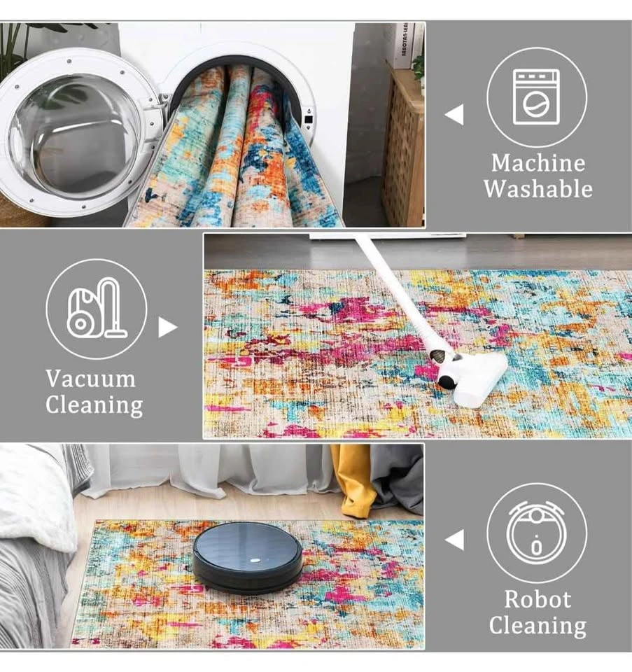 6x9ft Area Rug - Multi-Color Neutral Modern Abstract - photo 5