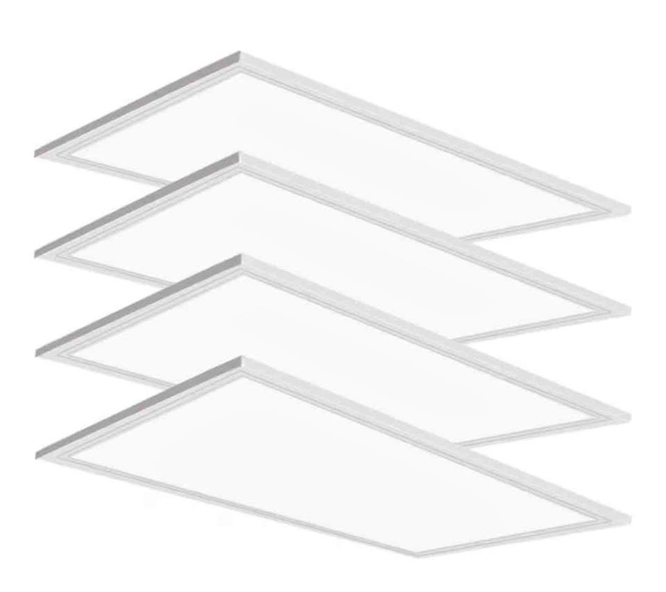4-Pack 2x4 LED Flat Panel Lights - 7800LM, 5000K, Dimmable