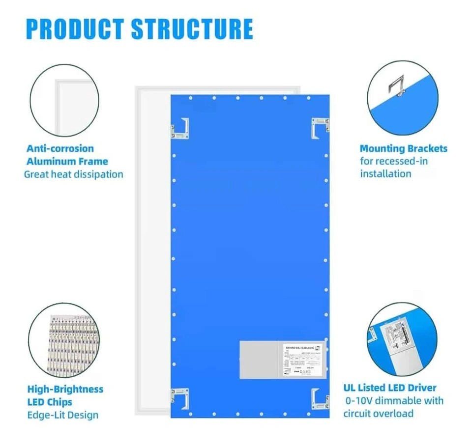 4-Pack 2x4 LED Flat Panel Lights - 7800LM, 5000K, Dimmable - photo 5