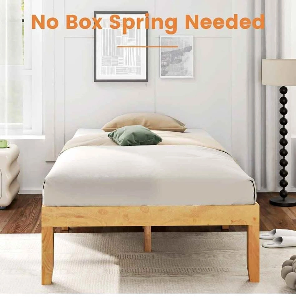 Twin Size Wood Platform Bed Frame