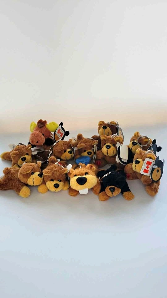 Plush Animal Keychains – Canada Souvenir Bundle (12 pcs)