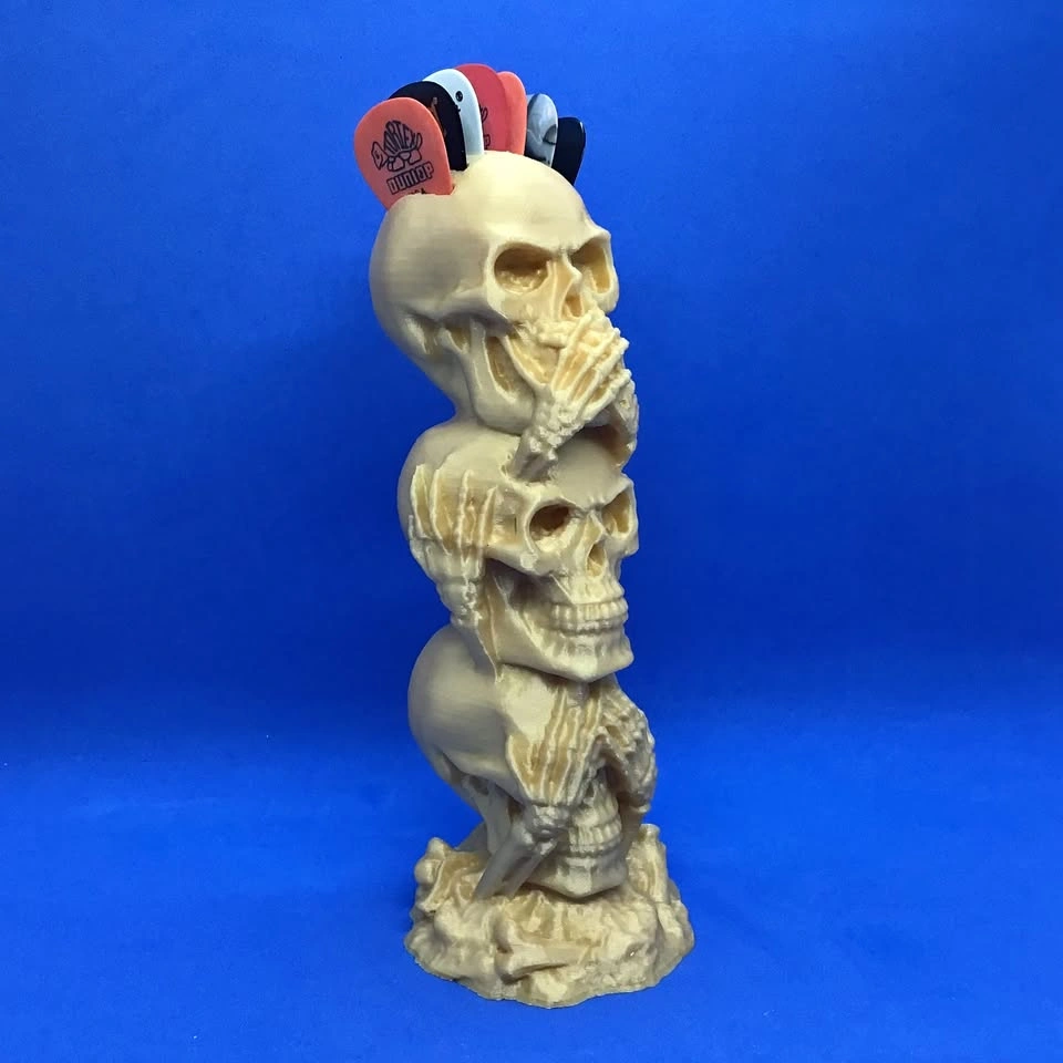 3 Wise Skulls Guitar Pick Holder (3D Printed)
