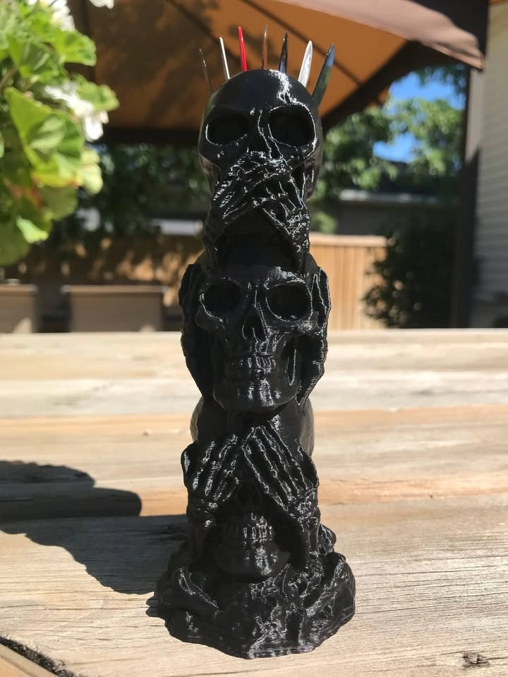 3 Wise Skulls Guitar Pick Holder (3D Printed) - photo 3