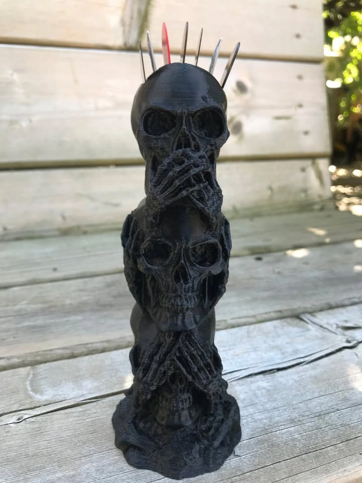 3 Wise Skulls Guitar Pick Holder (3D Printed) - photo 5