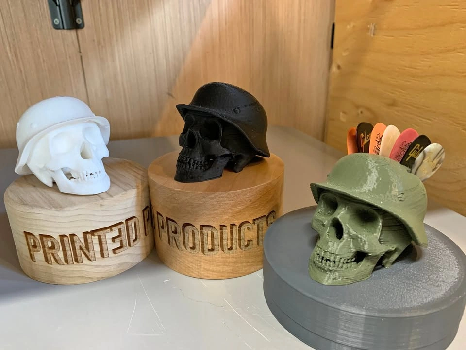 Helmet Skull Guitar Pick Holder (3D Printed)