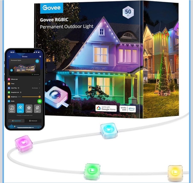 Govee Permanent Outdoor Lights, Smart RGBIC Outdoor Decor
