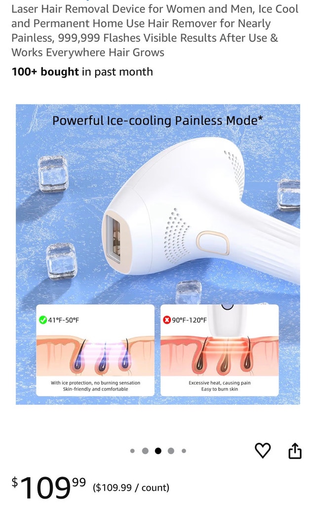 Laser Hair Removal Device - Ice Cool & Permanent