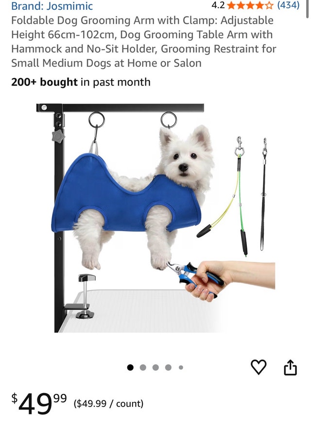 Foldable Dog Grooming Arm with Clamp