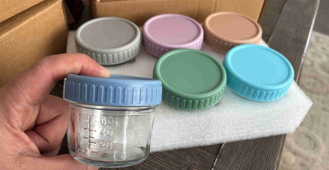 New in box - 6 Pack Glass Baby Food Containers, 4 oz