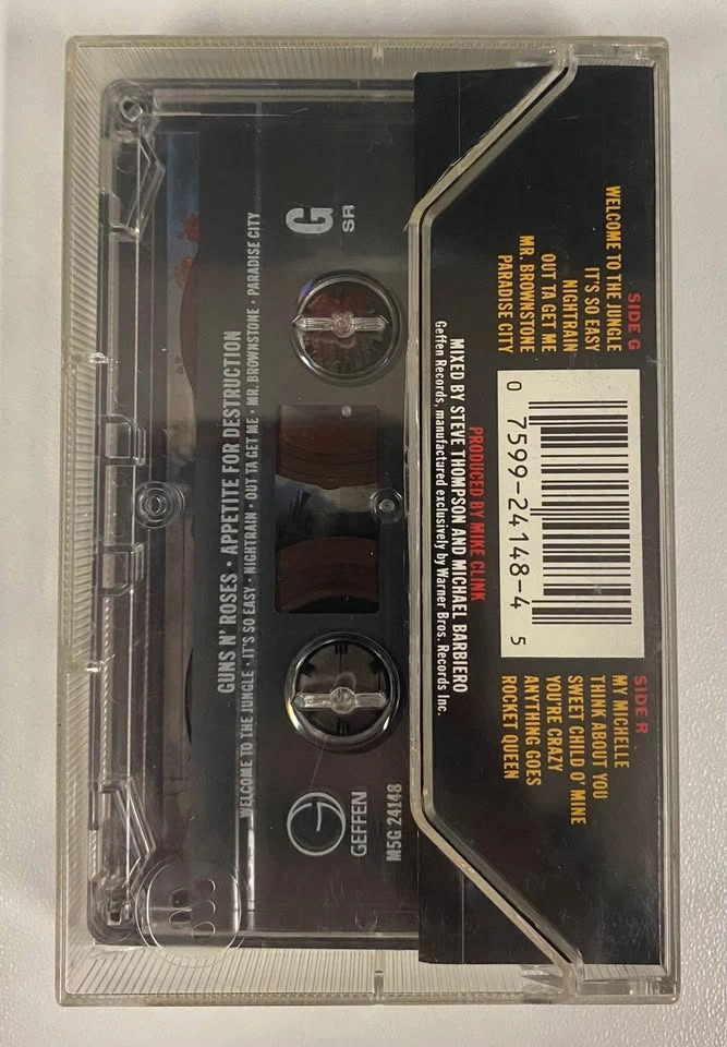 Guns and Roses Appetite for Destruction Cassette Tape 1987 - photo 2