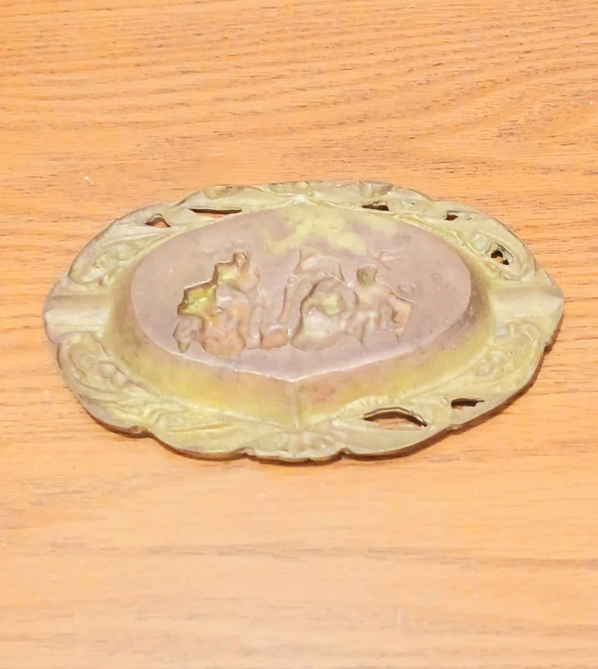 Vintage Etched Brass Ashtray - photo 3