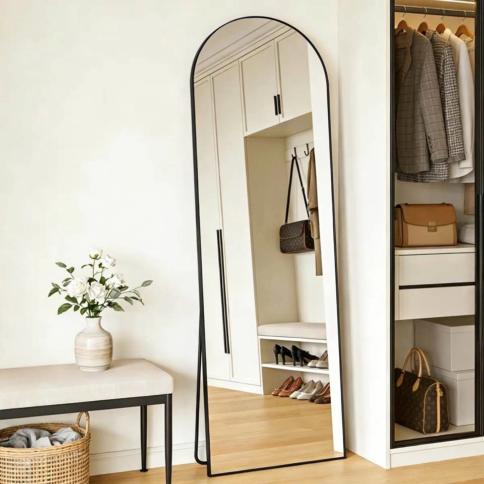 Arched Full-Length Mirror, Aluminum Alloy Frame