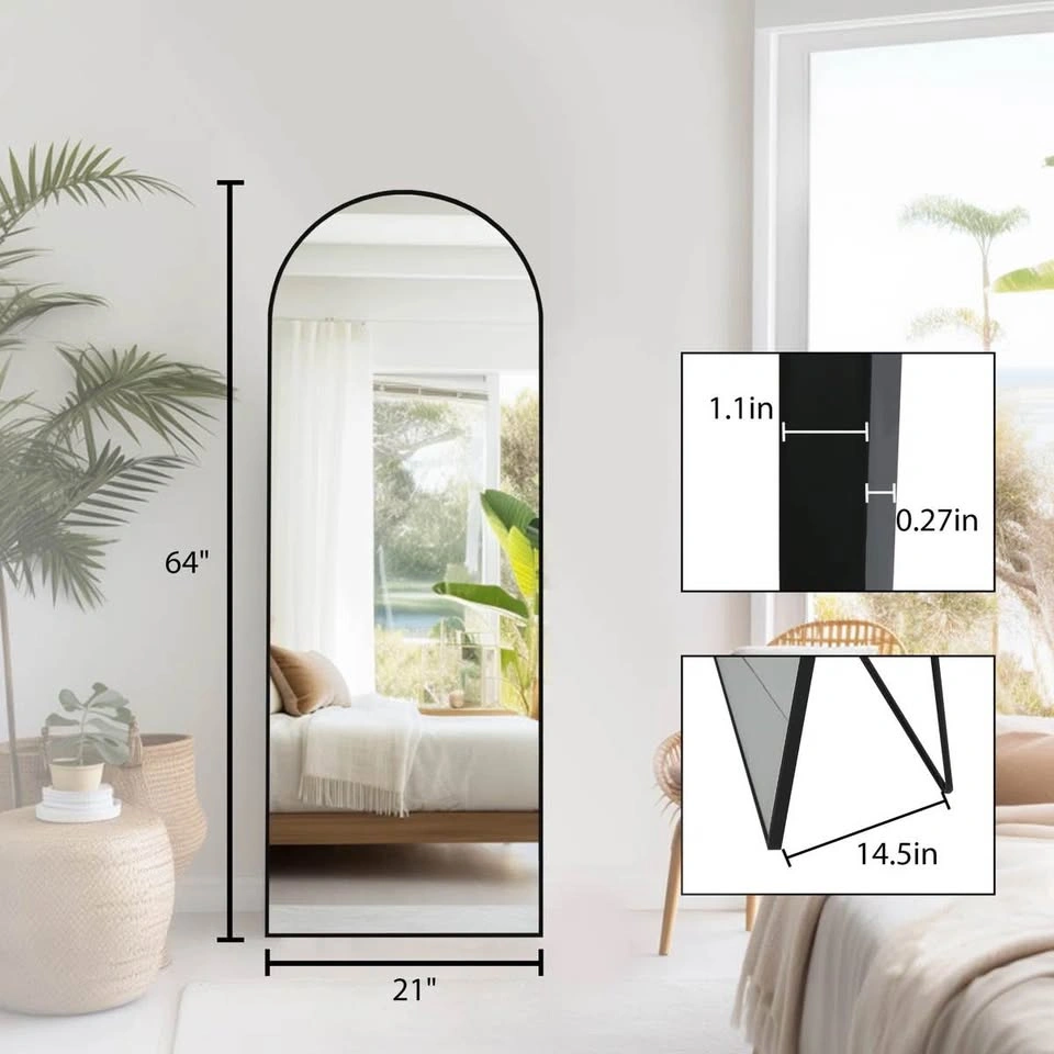 Arched Full-Length Mirror, Aluminum Alloy Frame - photo 5