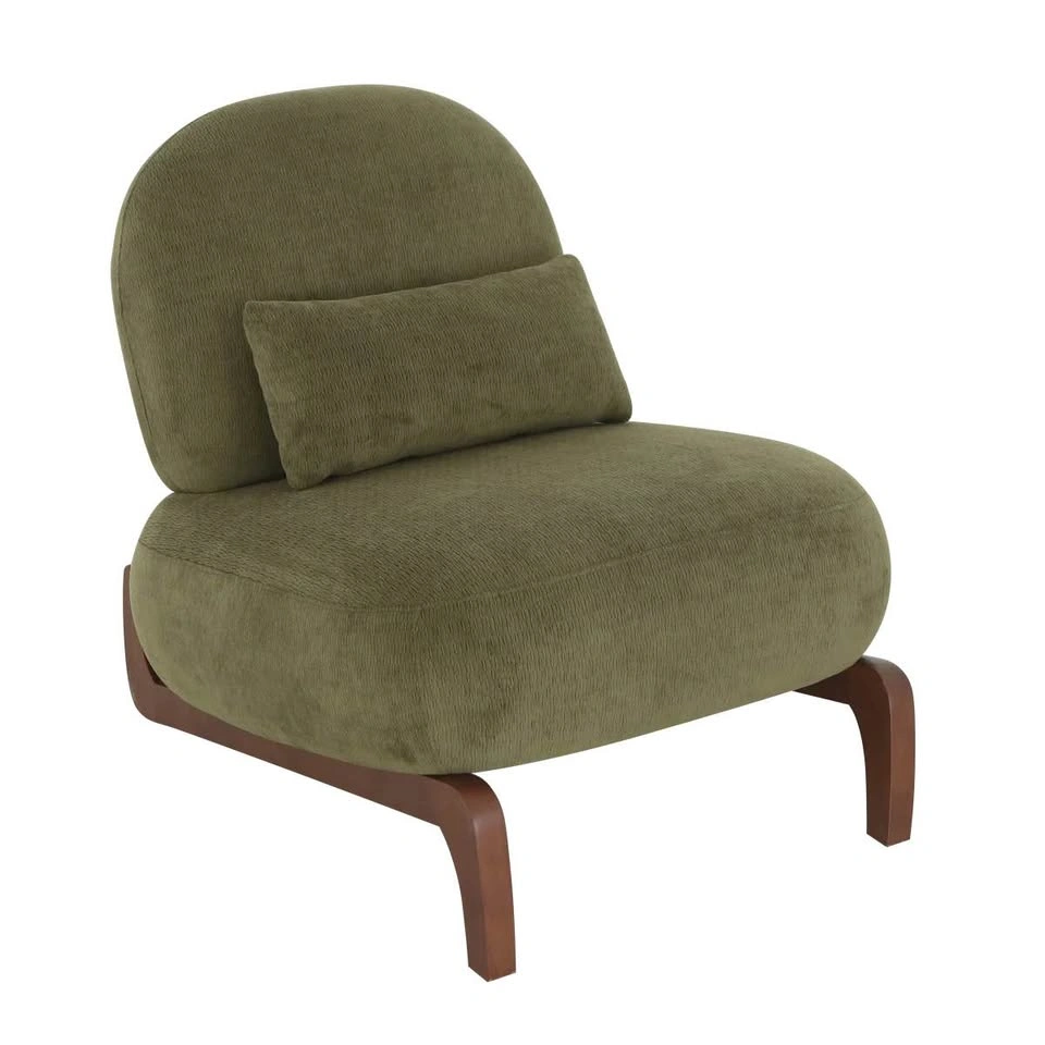 Cute Accent Chair With Solid Wood Legs - Velvet Green - photo 3