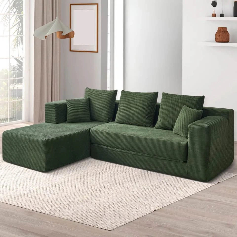 106" Sleeper Sofa - L-Shaped Sectional Couch - photo 2
