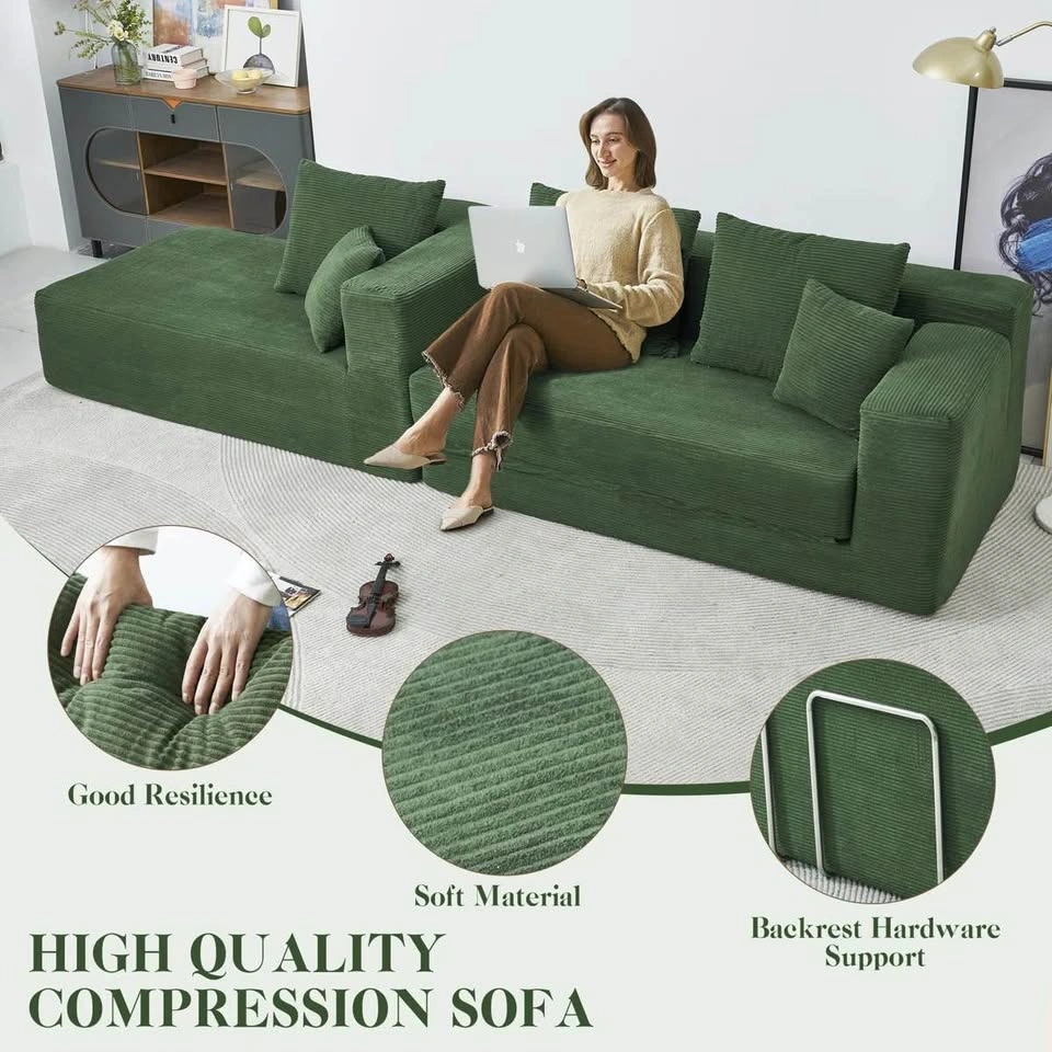 106" Sleeper Sofa - L-Shaped Sectional Couch - photo 4