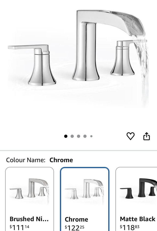 Chrome Waterfall Bathtub Faucet Set, Brass Widespread Bath Tub F - photo 2