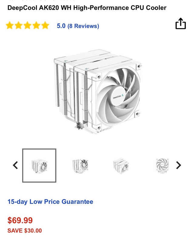 DeepCool AK620 WH High-Performance CPU Cooler