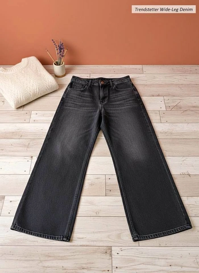 Black Wide Leg Denim Jeans