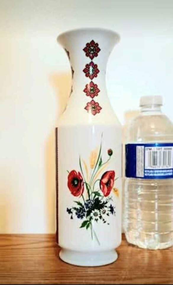 Vtg German Floral Porcelain Vase