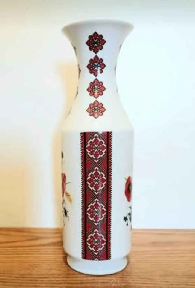 Vtg German Floral Porcelain Vase - photo 2