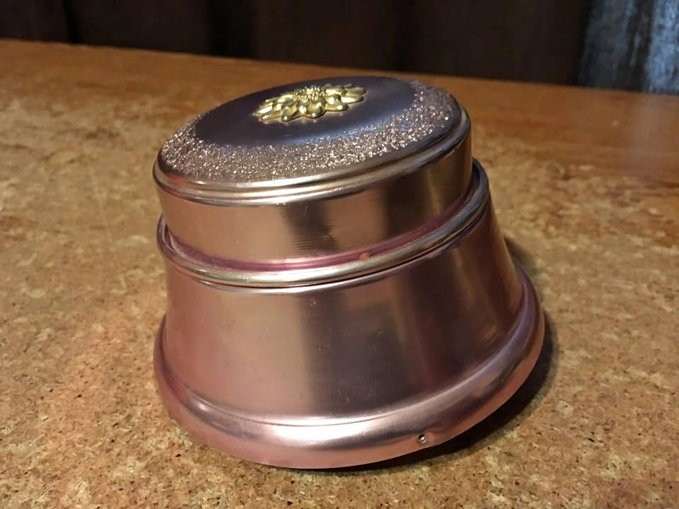 Round Trinket Powder Puff Music Box Plays Fur Elise