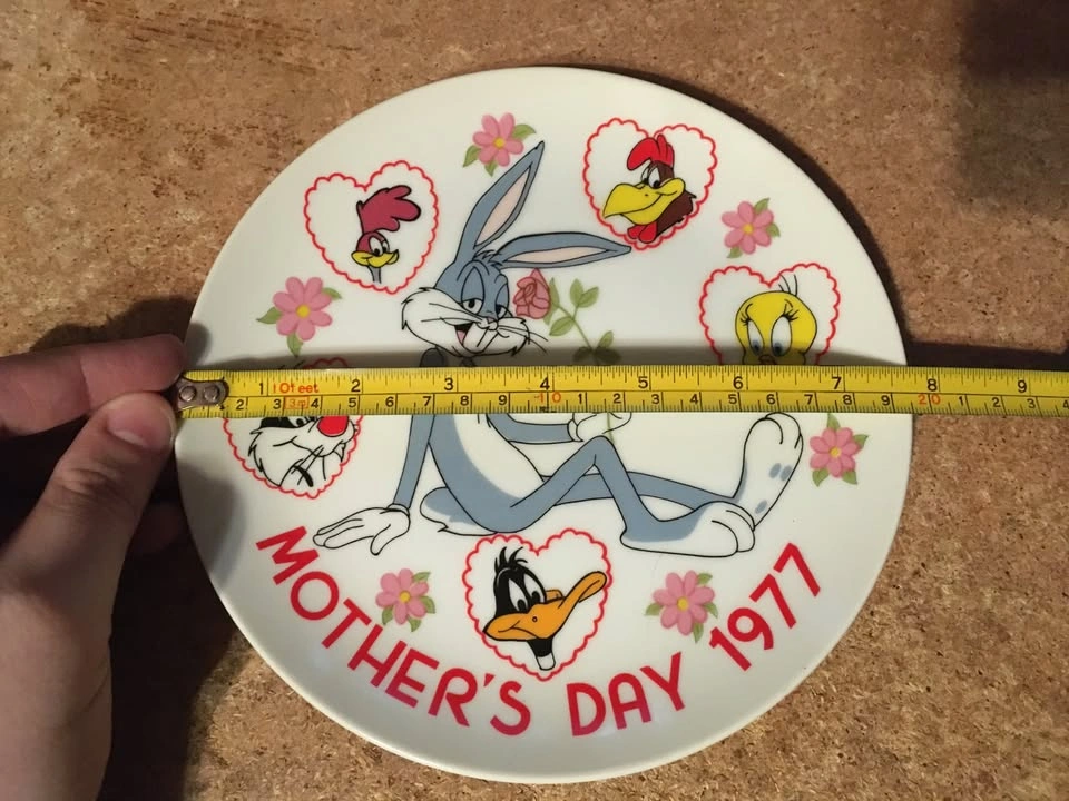LOONEY TUNES MOTHERS DAY PLATE 1977 BUGS BUNNY DAFFY TWEETY - photo 4