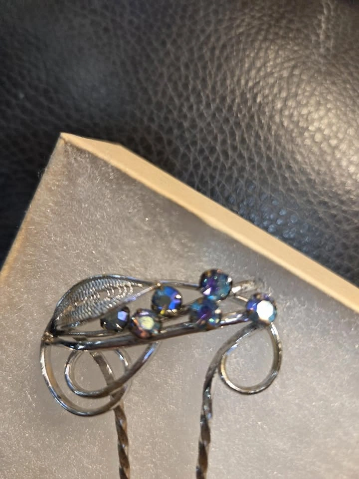 Silver With Blue Stones Hat/Hair Pin - photo 2