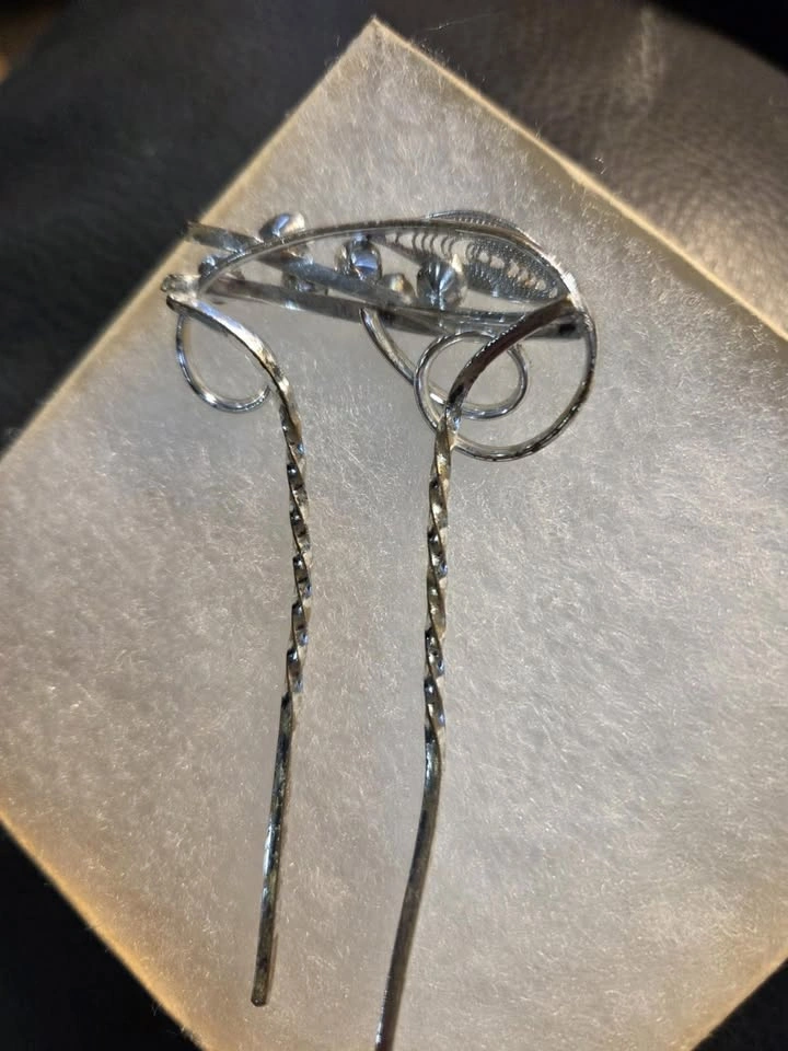 Silver With Blue Stones Hat/Hair Pin - photo 3