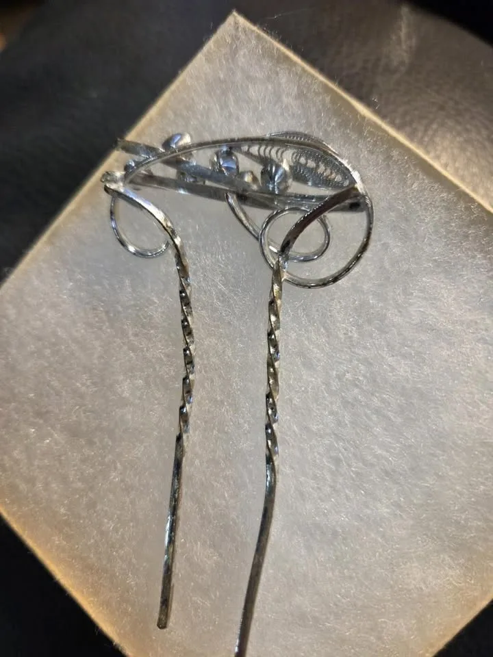 Silver With Blue Stones Hat/Hair Pin - photo 3