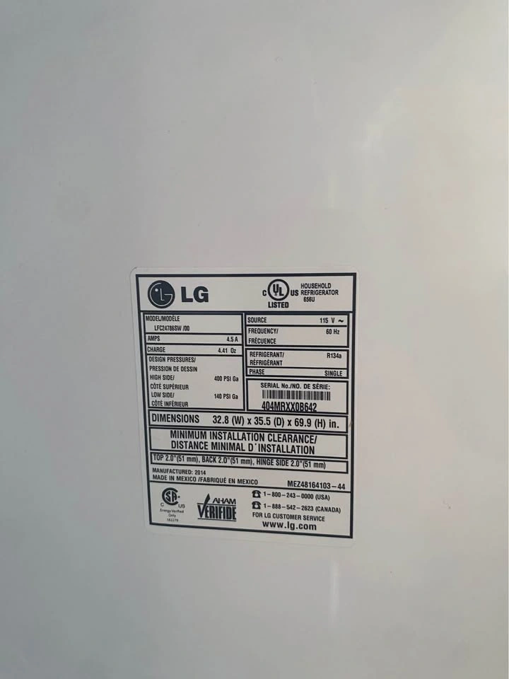 LG French Door Fridge LFC24786SW - photo 3
