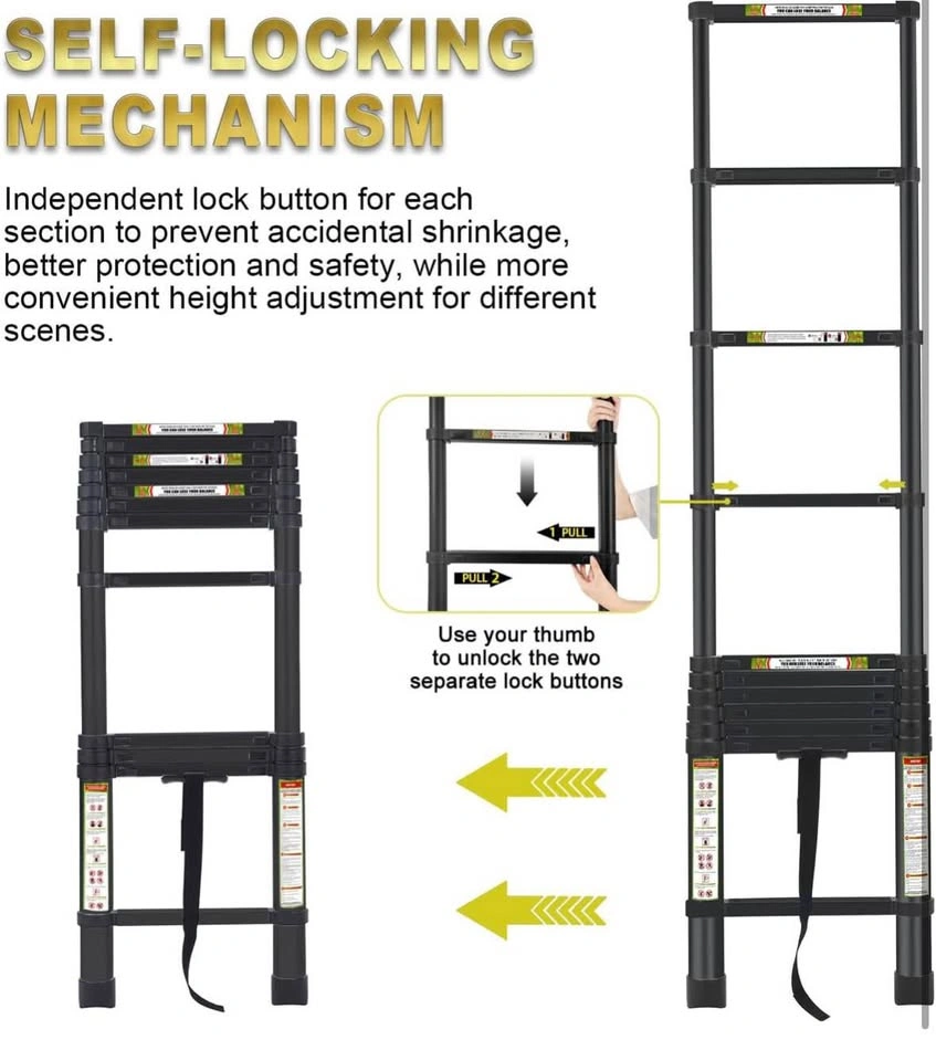 RIKADE Telescopic Ladder, 16.5FT Aluminum - photo 5