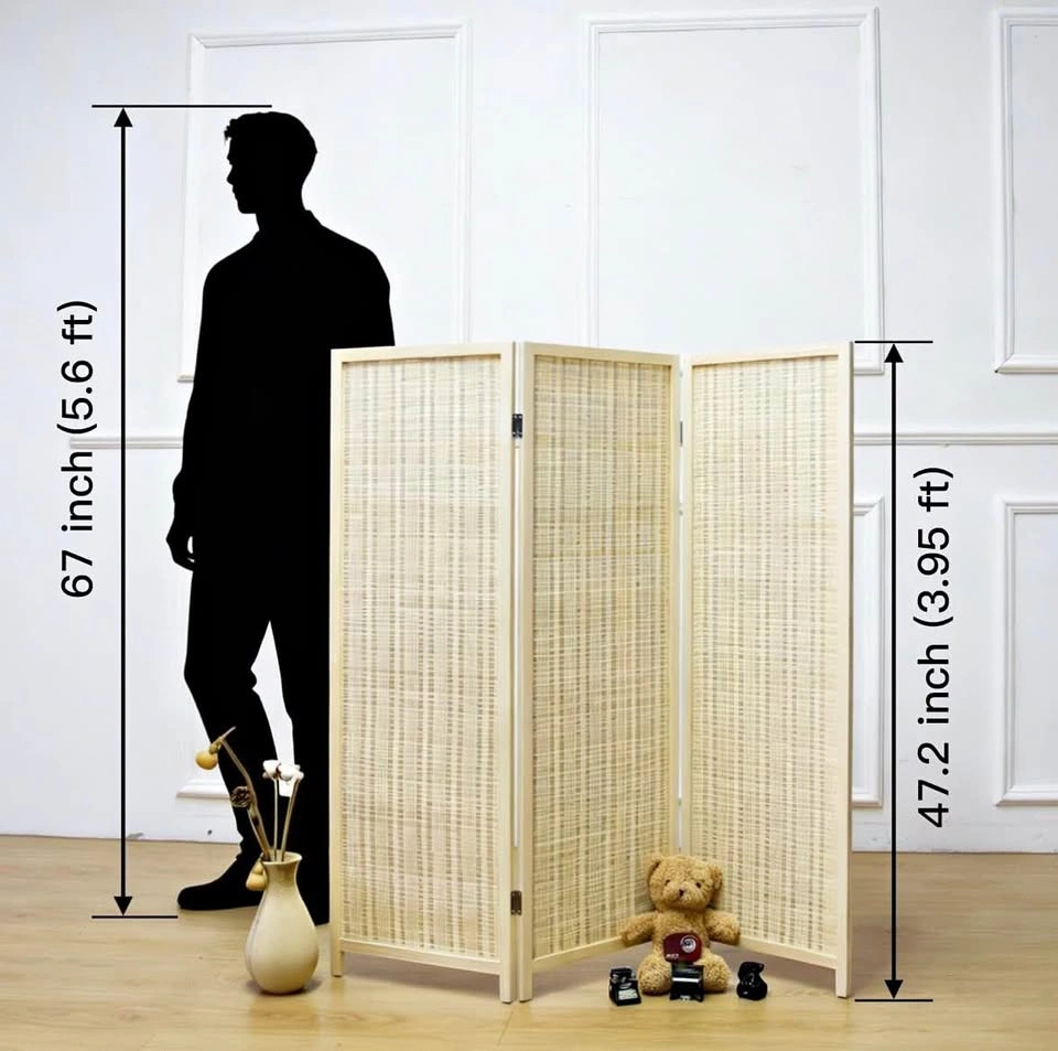 New 3 Panel Folding Room Divider - Bamboo