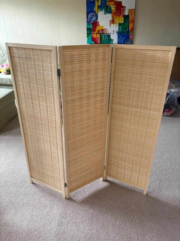 New 3 Panel Folding Room Divider - Bamboo - photo 4