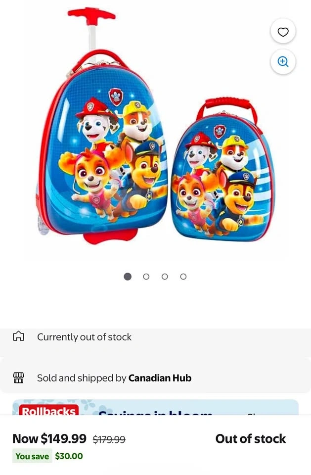 Nickelodeon 2 Piece Luggage and Backpack Set