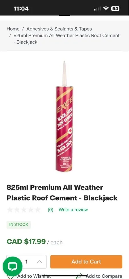 Excel Black Jack Roof Cement - photo 3