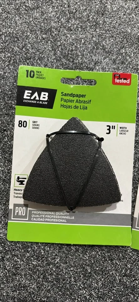 EAB 80-Grit Triangular Oscillating Tool Sanding Sheets - Brand N - photo 2