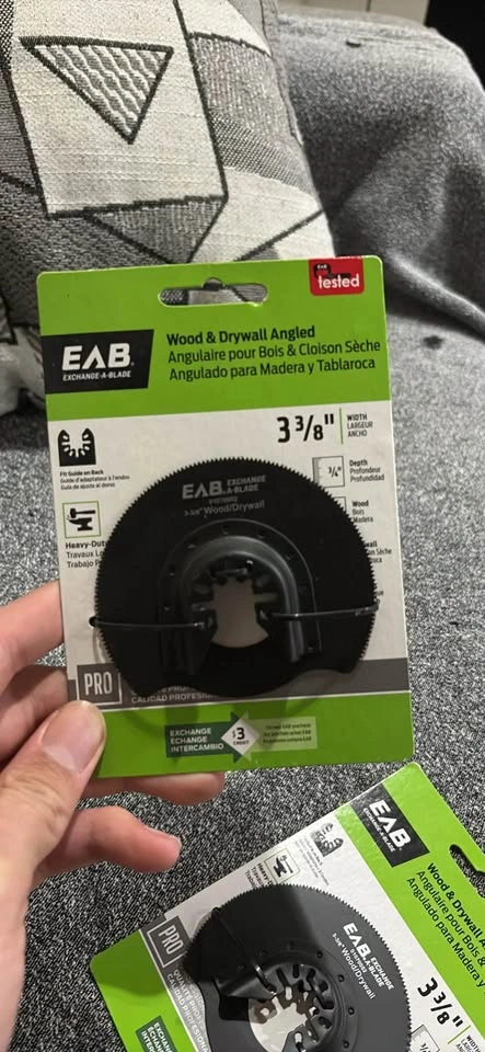 EAB 3 3/8" Wood & Drywall Angled Oscillating Saw Blades - photo 2