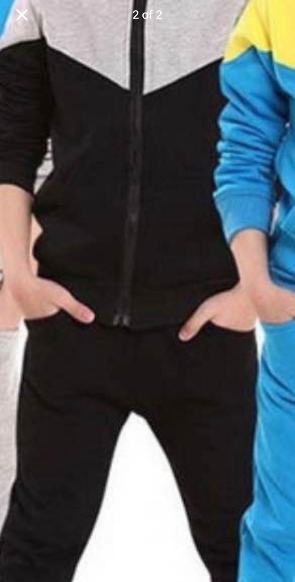 Kindstraum Athletic Clothing Set, Patchwork Hooded Coat + Pants, - photo 2
