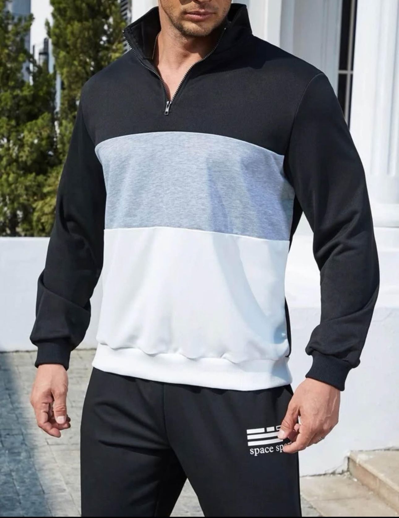 Men's Color Block Zipper Sweatshirt