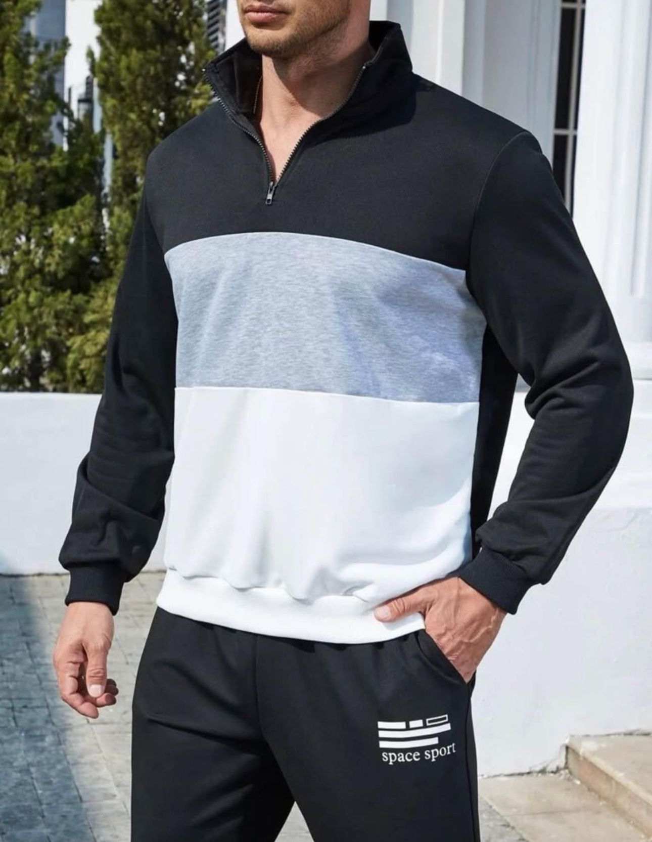 Men's Color Block Zipper Sweatshirt - photo 3