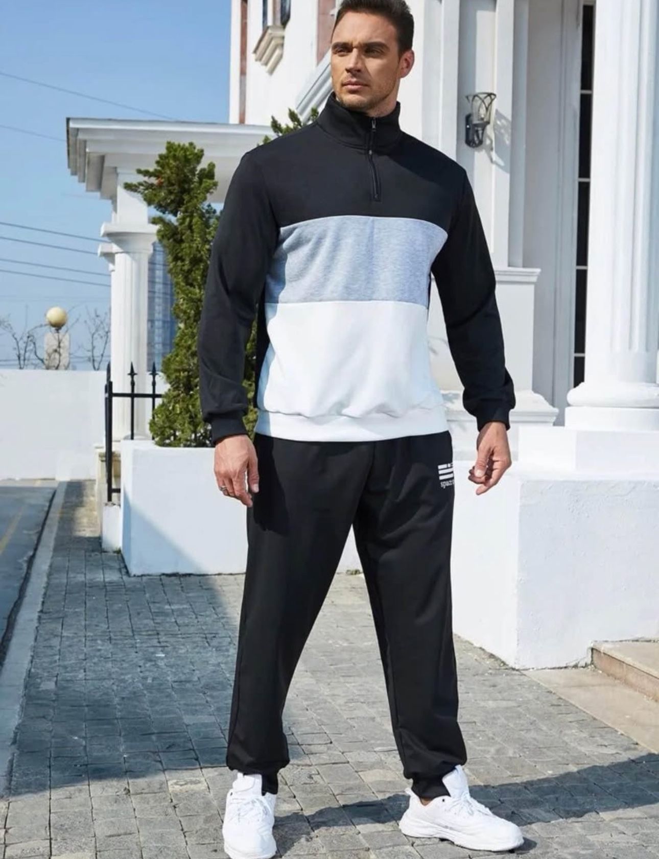 Men's Color Block Zipper Sweatshirt - photo 4