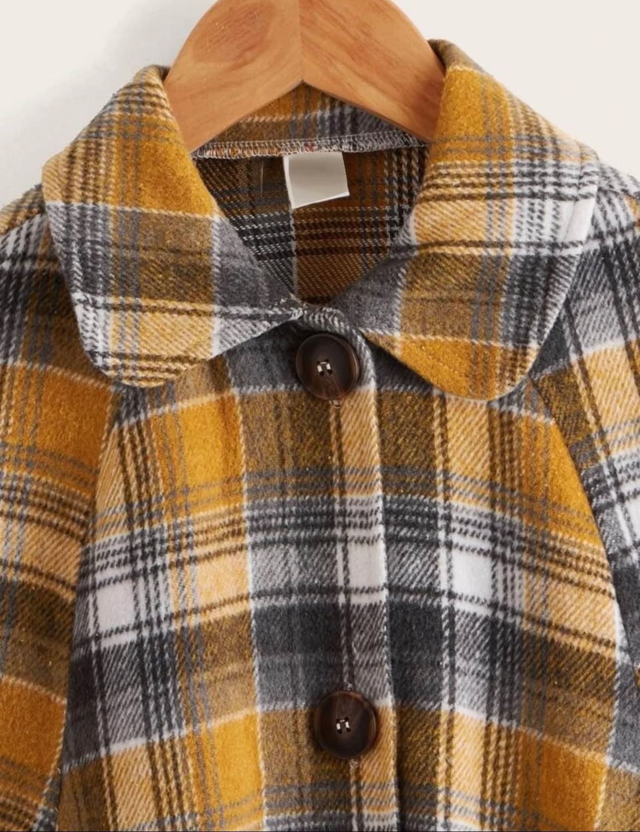 Girls Tartan Print Raglan Sleeve Overcoat - photo 3